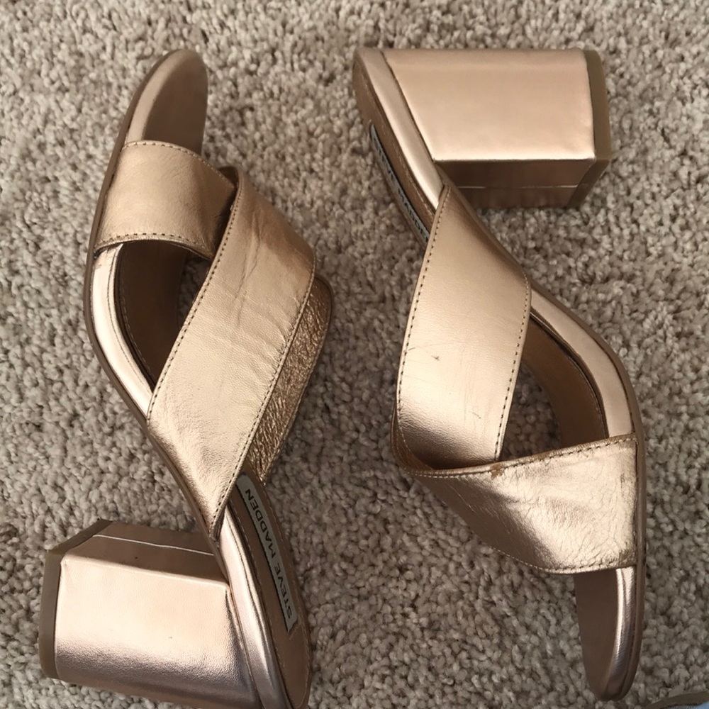 Rose gold Steve Madden leather sandals